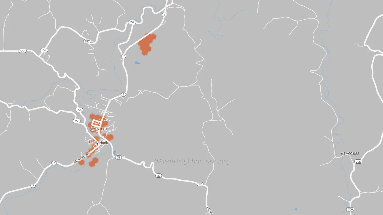 Bike Grade map of Little Sandy, KY
