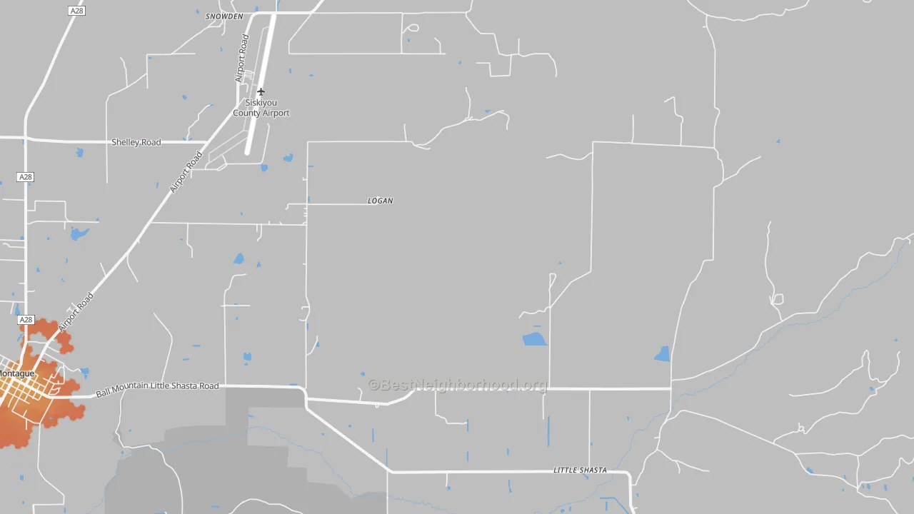 Bike Grade map of Little Shasta, CA