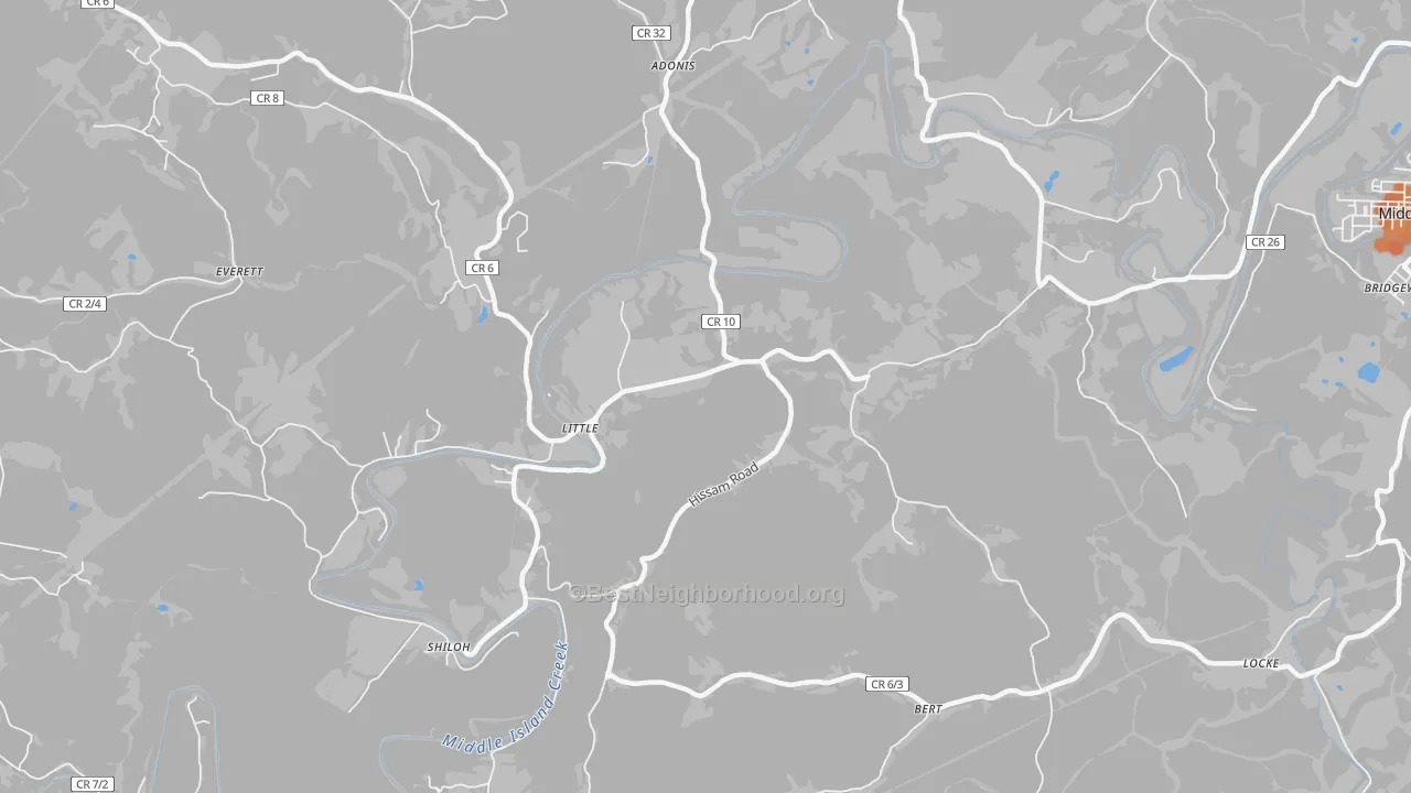 Bike Grade map of Little, WV