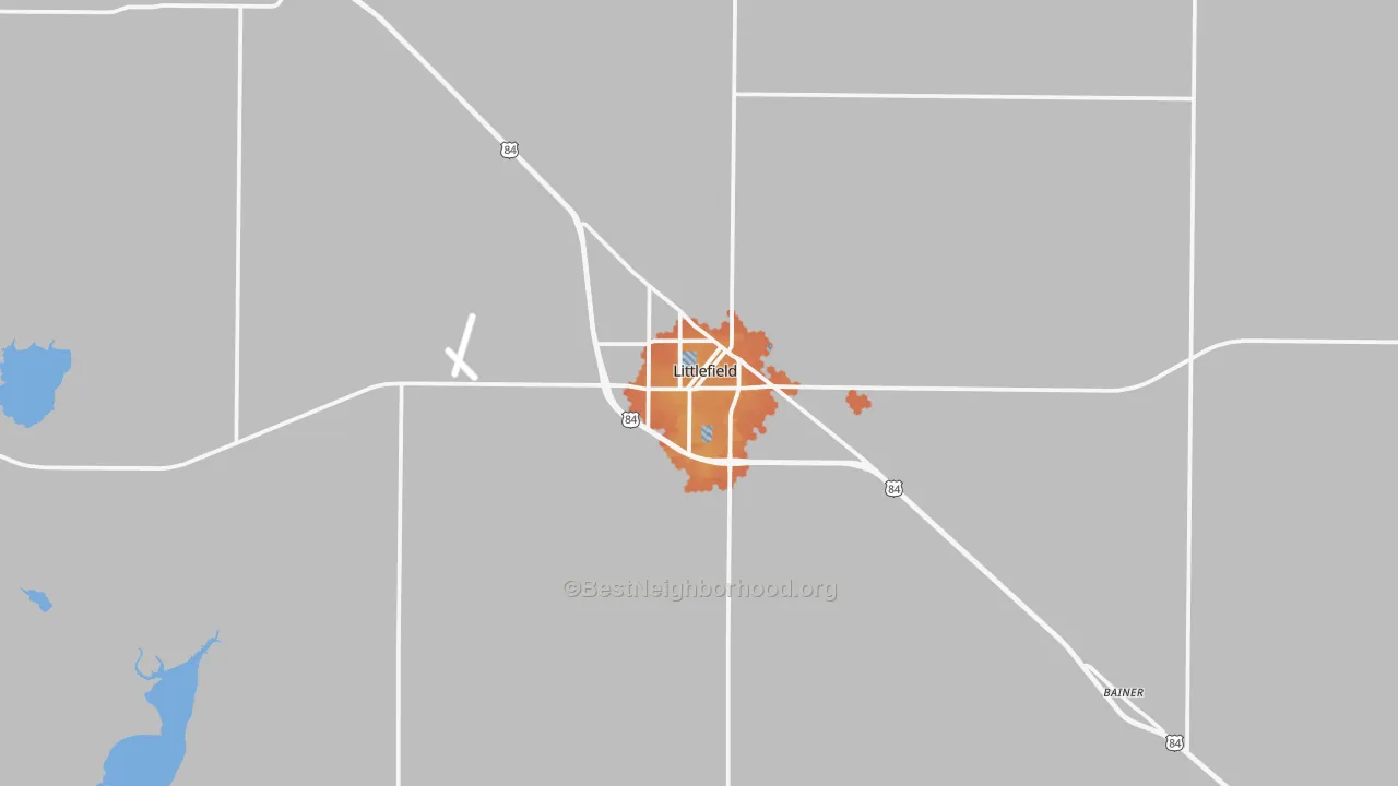 Bike Grade map of Littlefield, TX