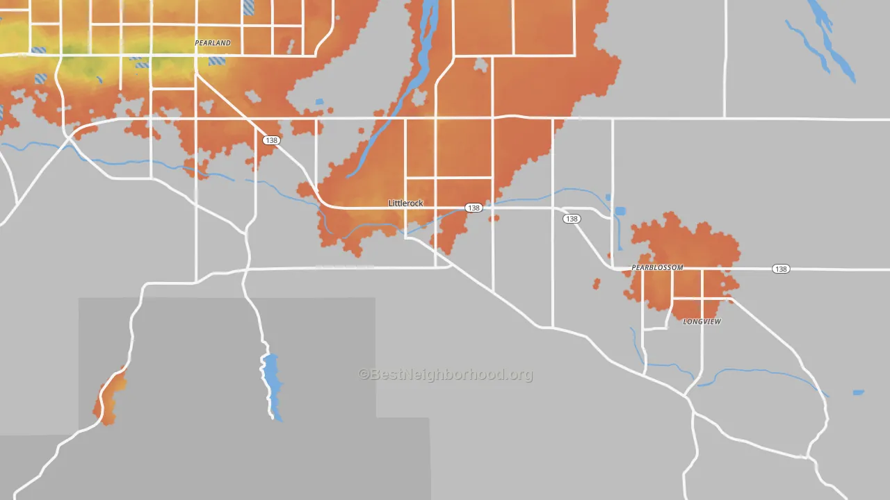 Bike Grade map of Littlerock, CA