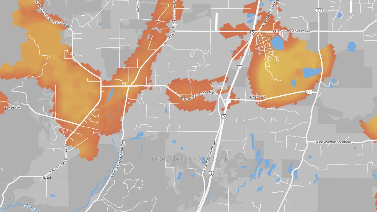Bike Grade map of Littlerock, WA