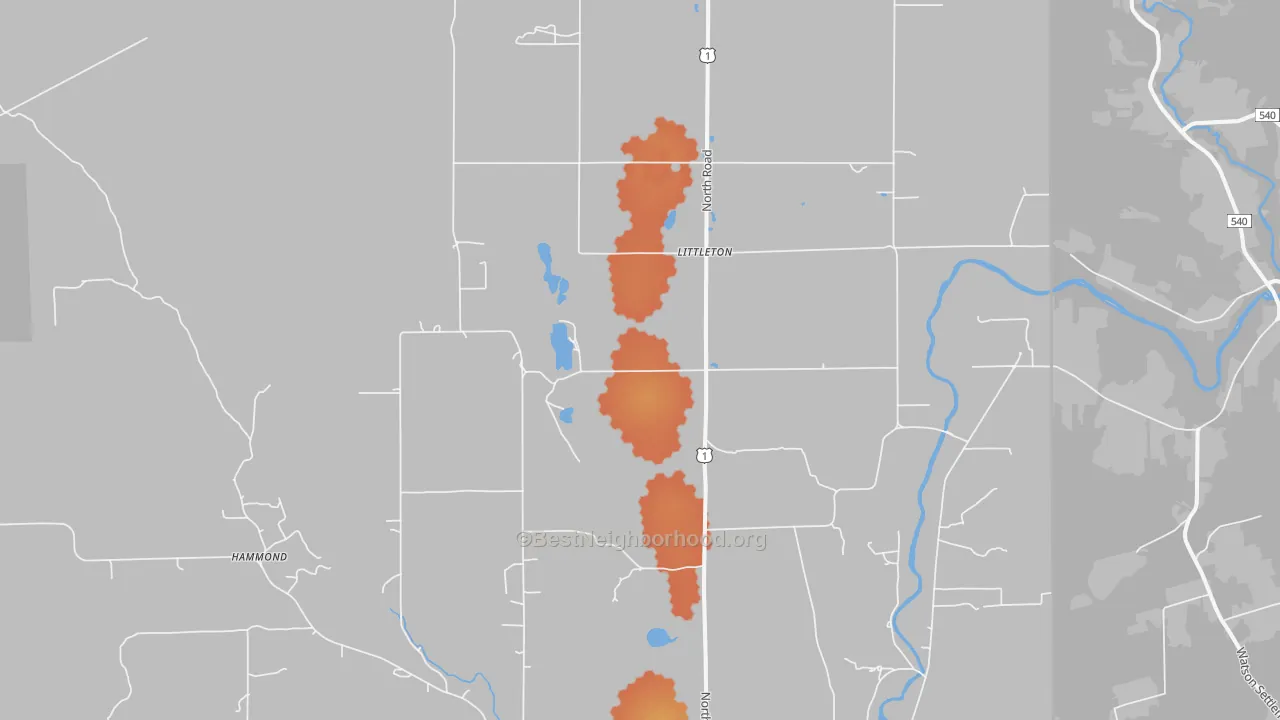 Bike Grade map of Littleton, ME