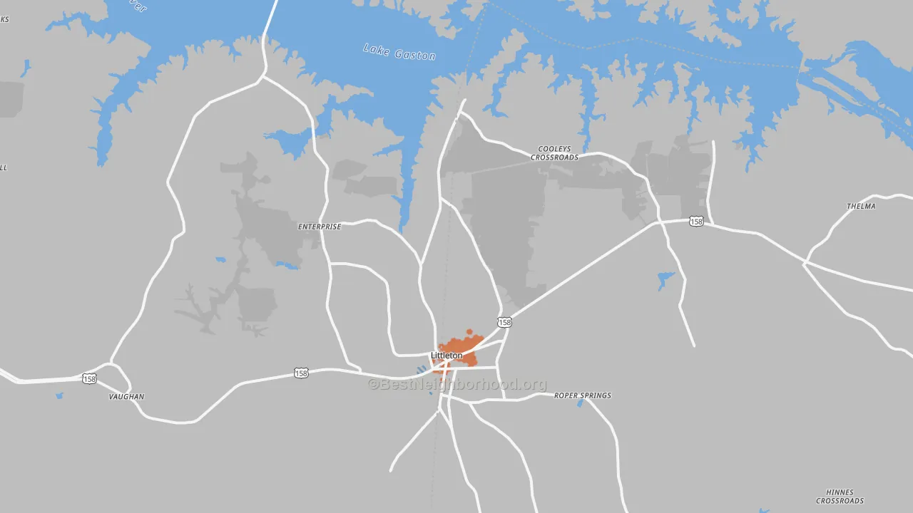 Bike Grade map of Littleton, NC