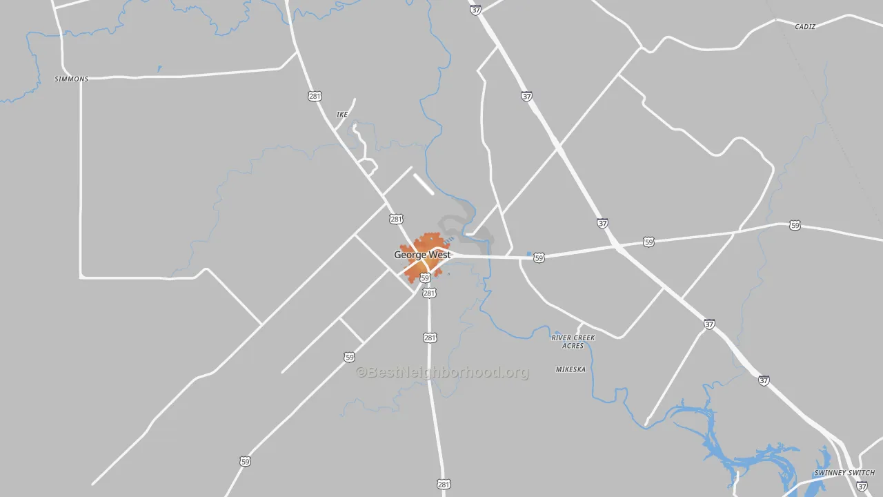 Bike Grade map of Live Oak County, TX