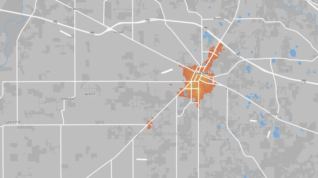 Bike Grade map of Live Oak, FL
