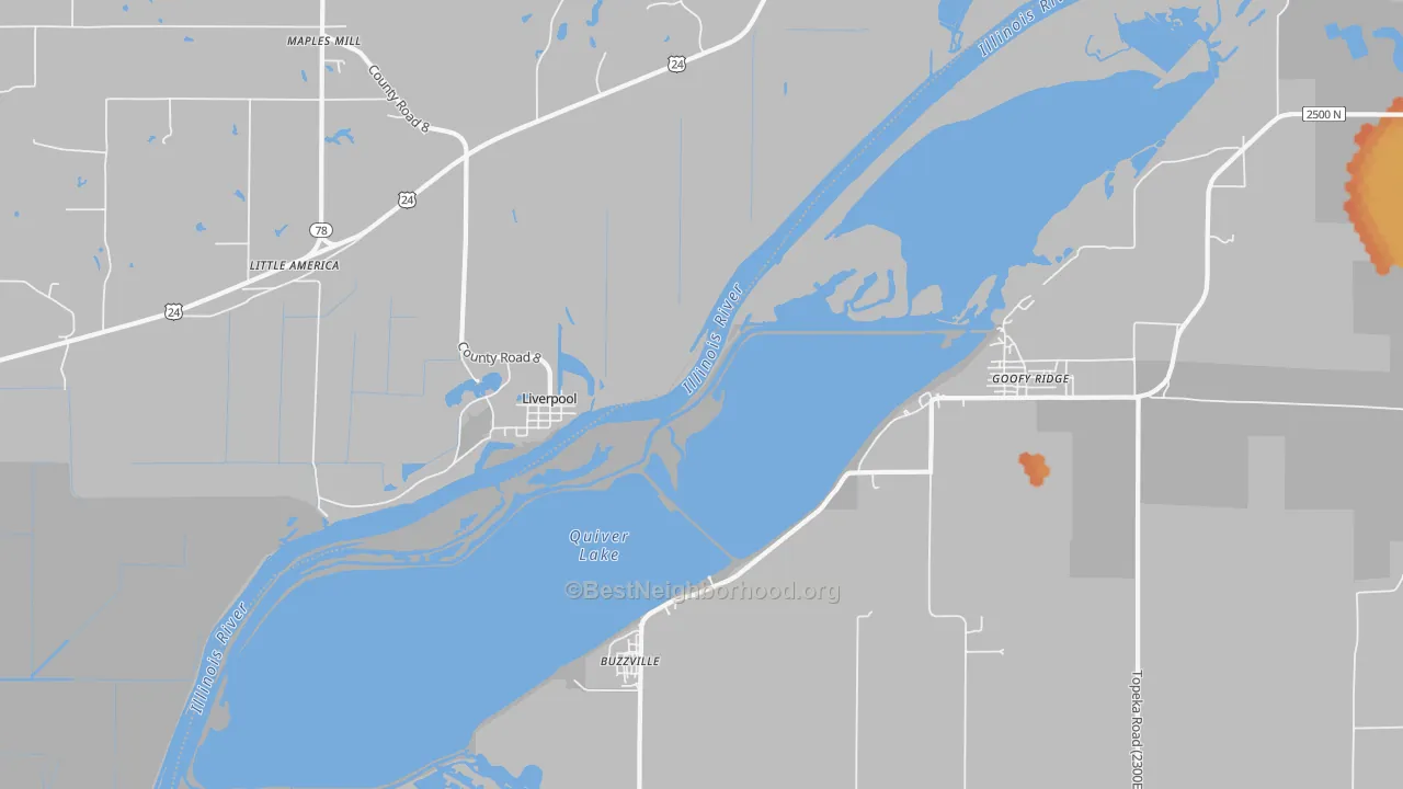 Bike Grade map of Liverpool, IL