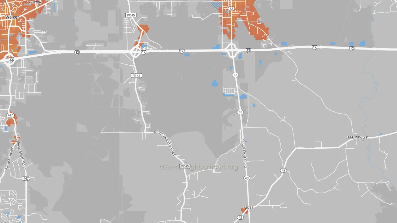 Bike Grade map of Livingston, LA
