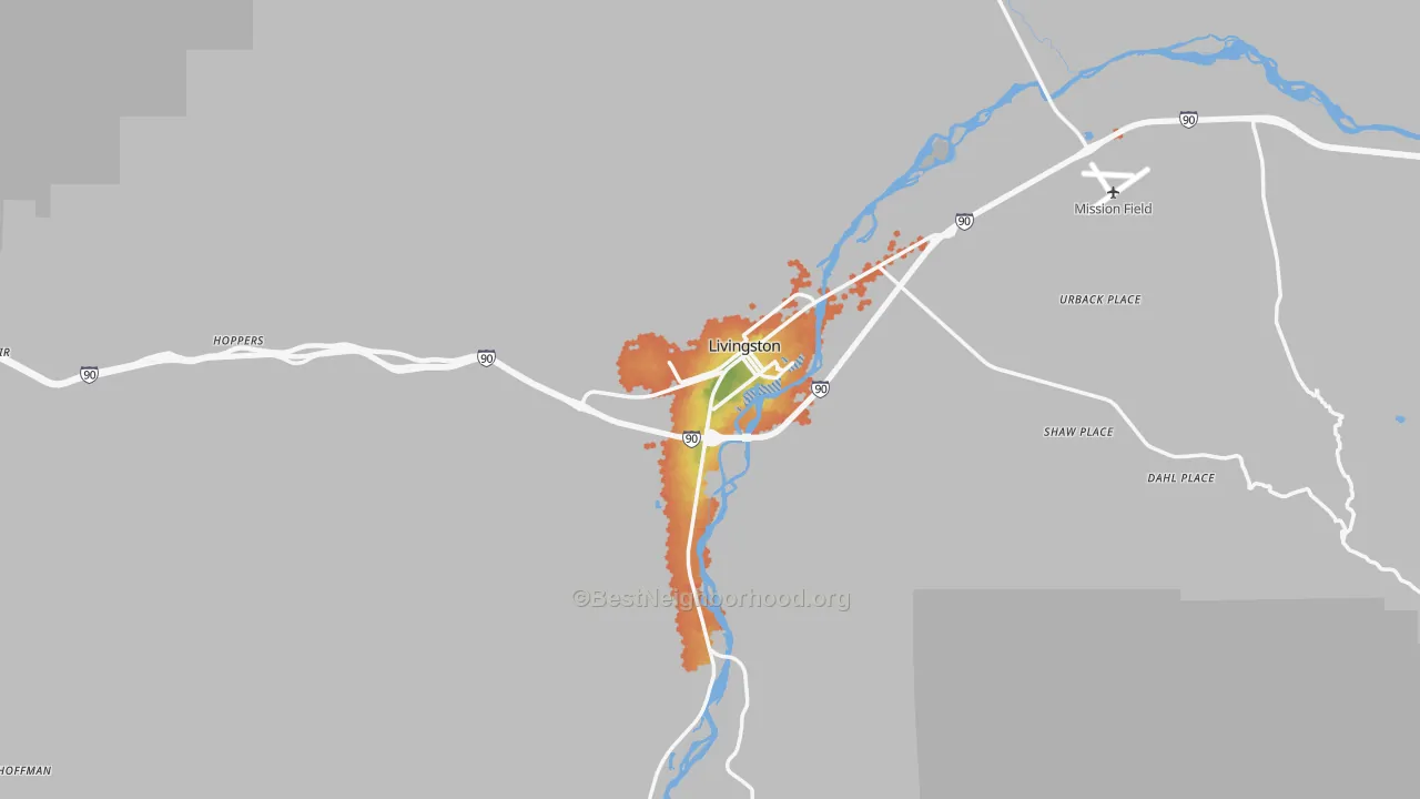 Bike Grade map of Livingston, MT