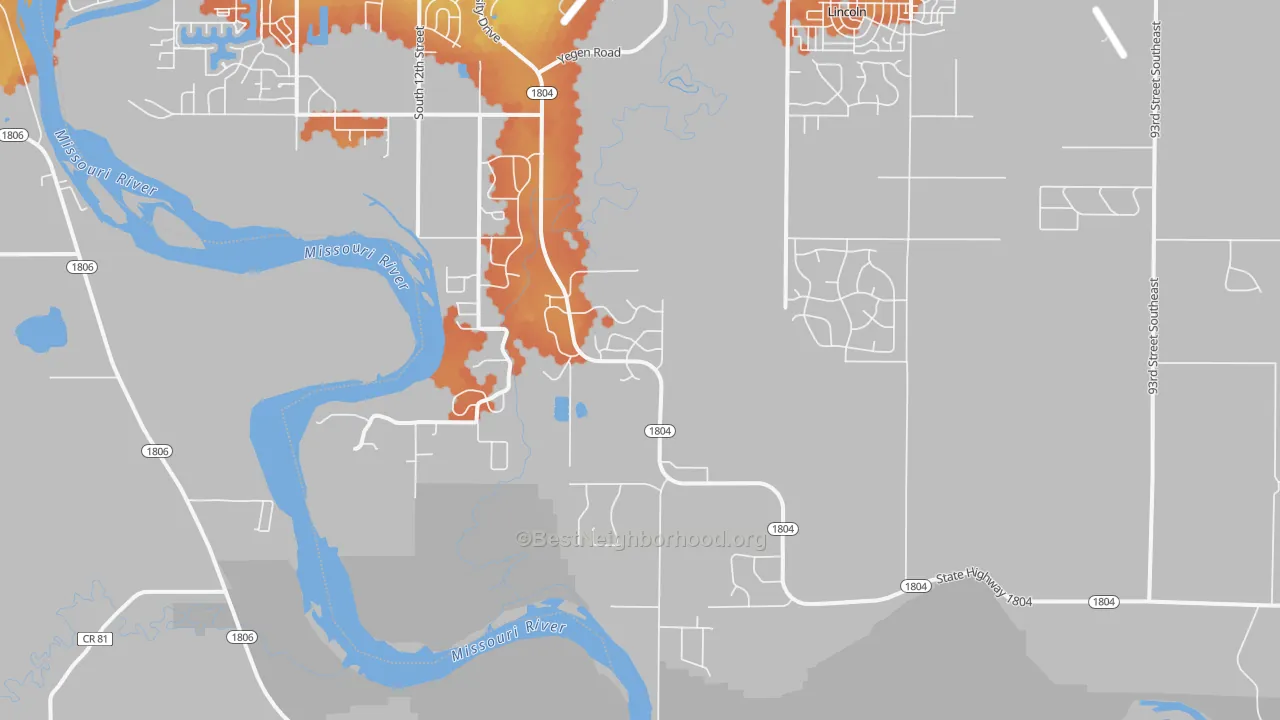 Bike Grade map of Livona, ND
