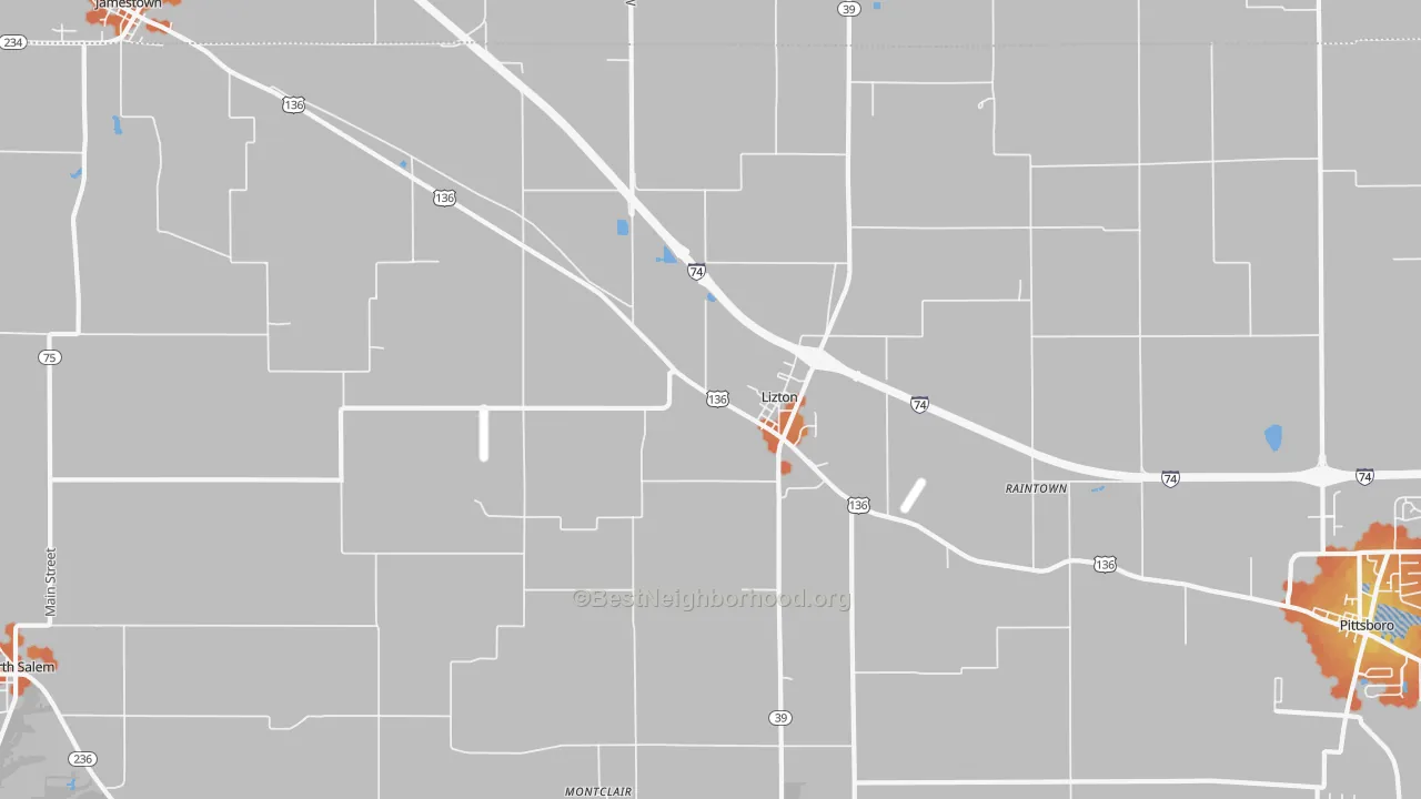 Bike Grade map of Lizton, IN