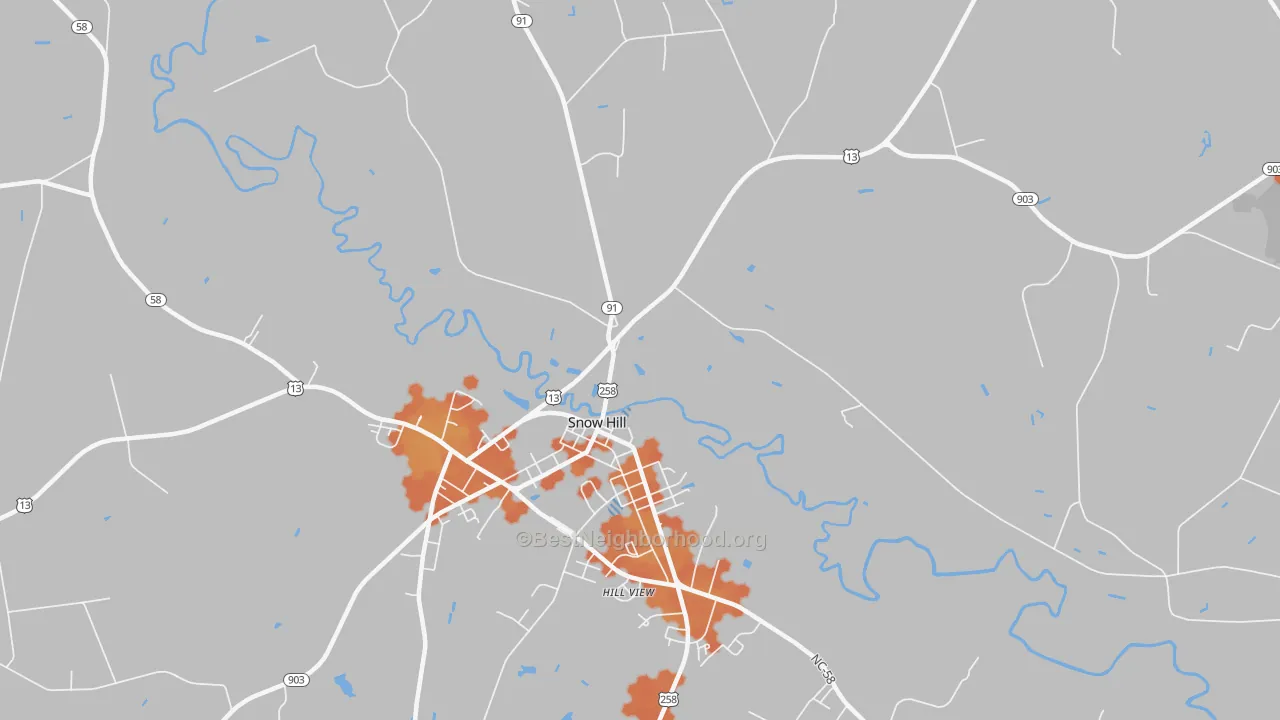 Bike Grade map of Lizzie, NC