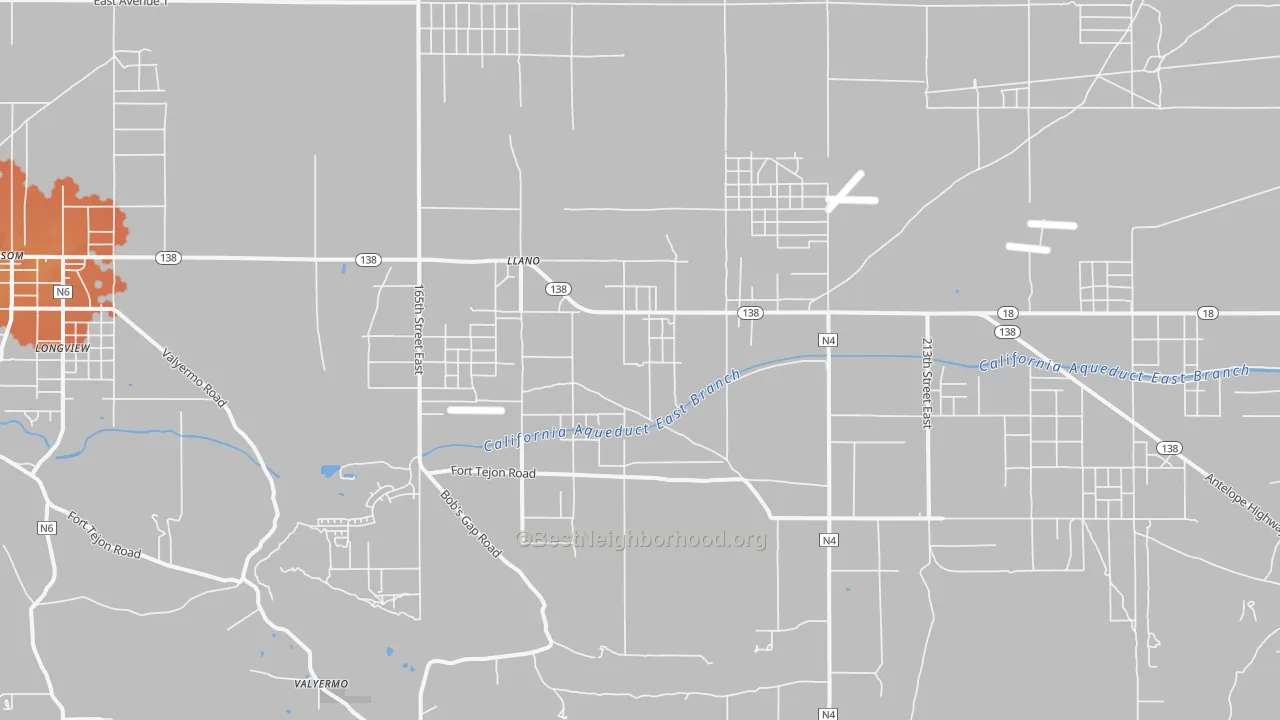 Bike Grade map of Llano, CA