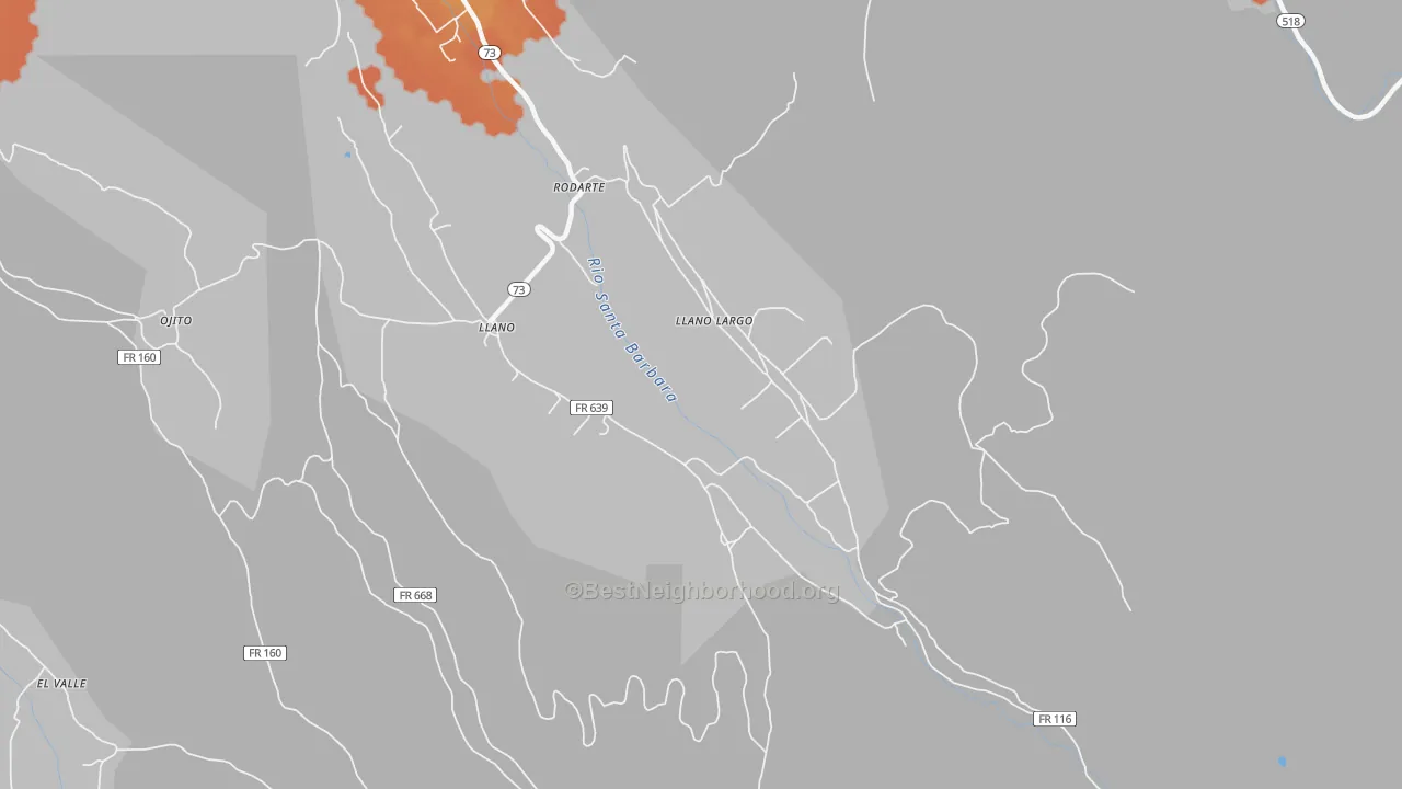 Bike Grade map of Llano Largo, NM