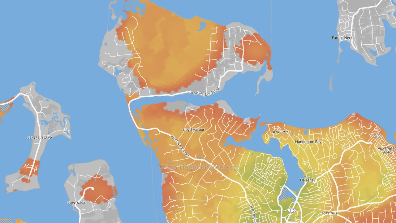 Bike Grade map of Lloyd Harbor, NY