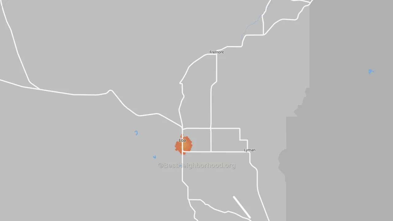 Bike Grade map of Loa, UT