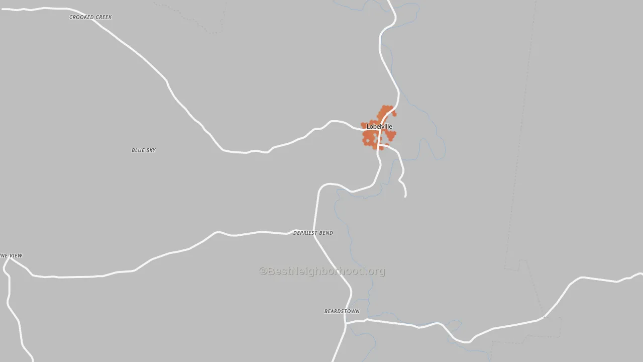 Bike Grade map of Lobelville, TN