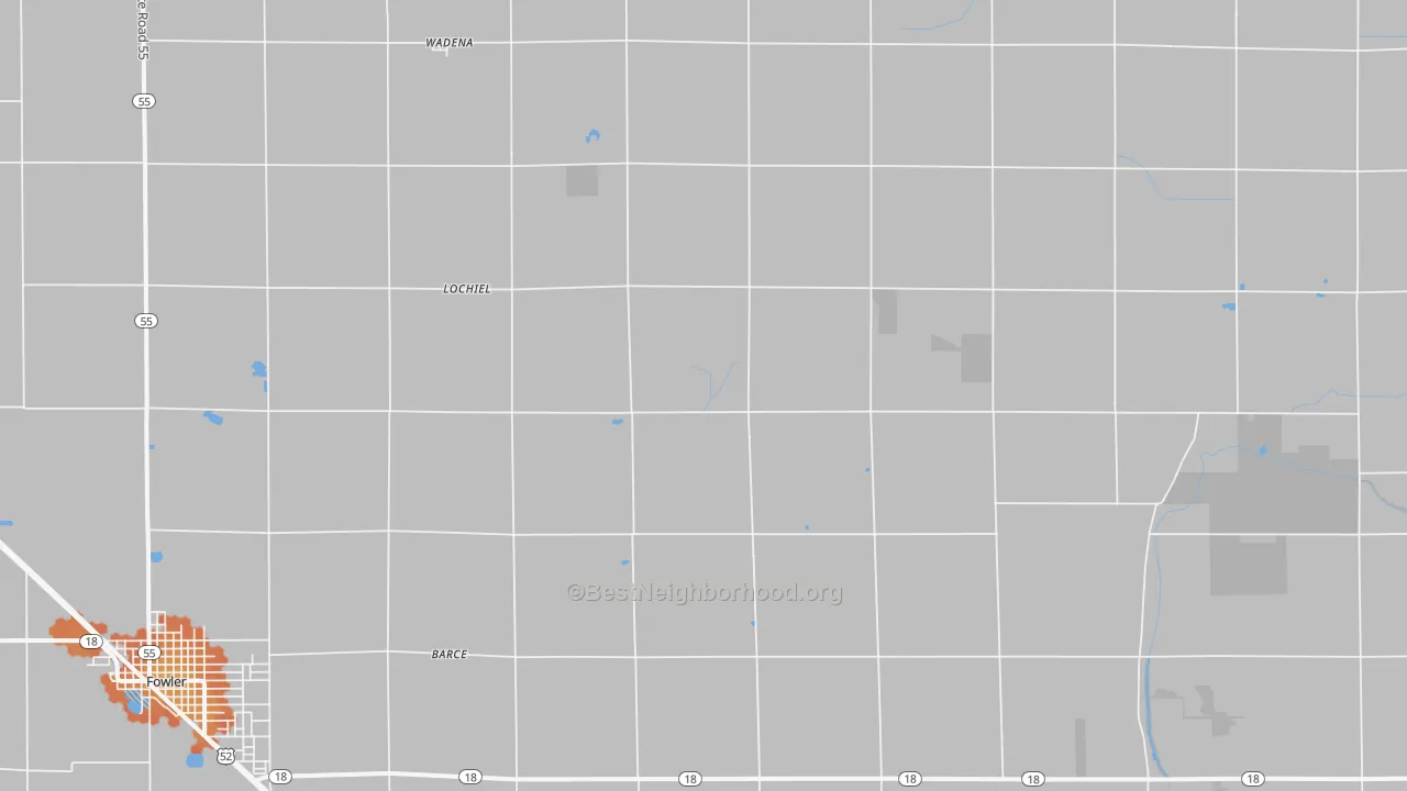 Bike Grade map of Lochiel, IN