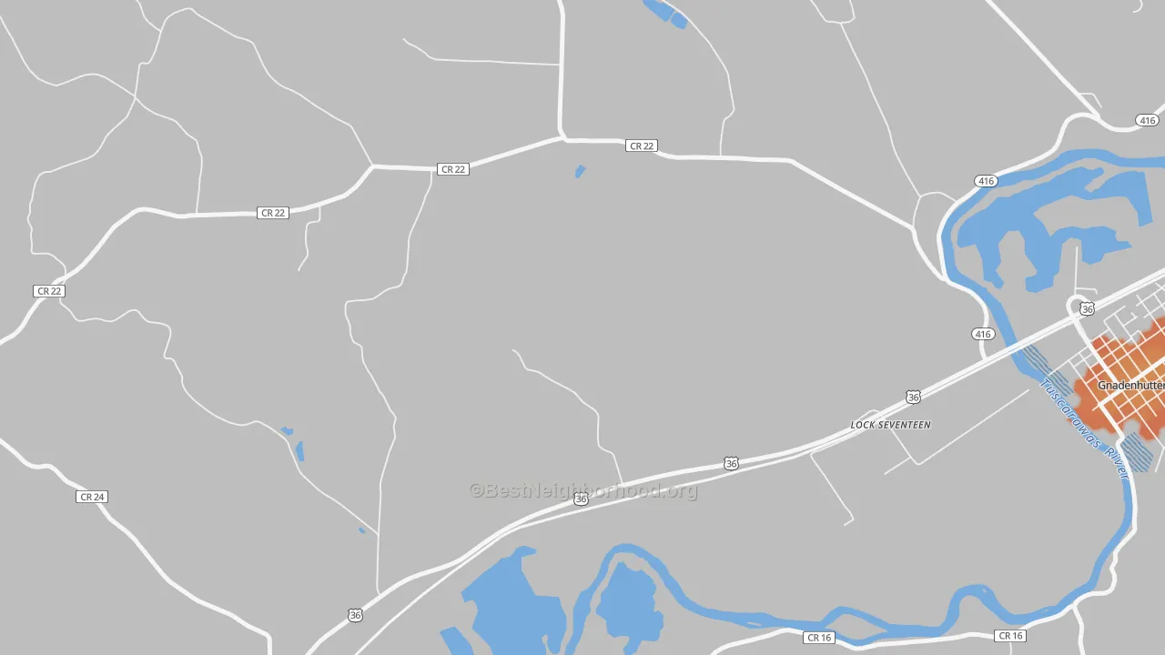 Bike Grade map of Lock Seventeen, OH