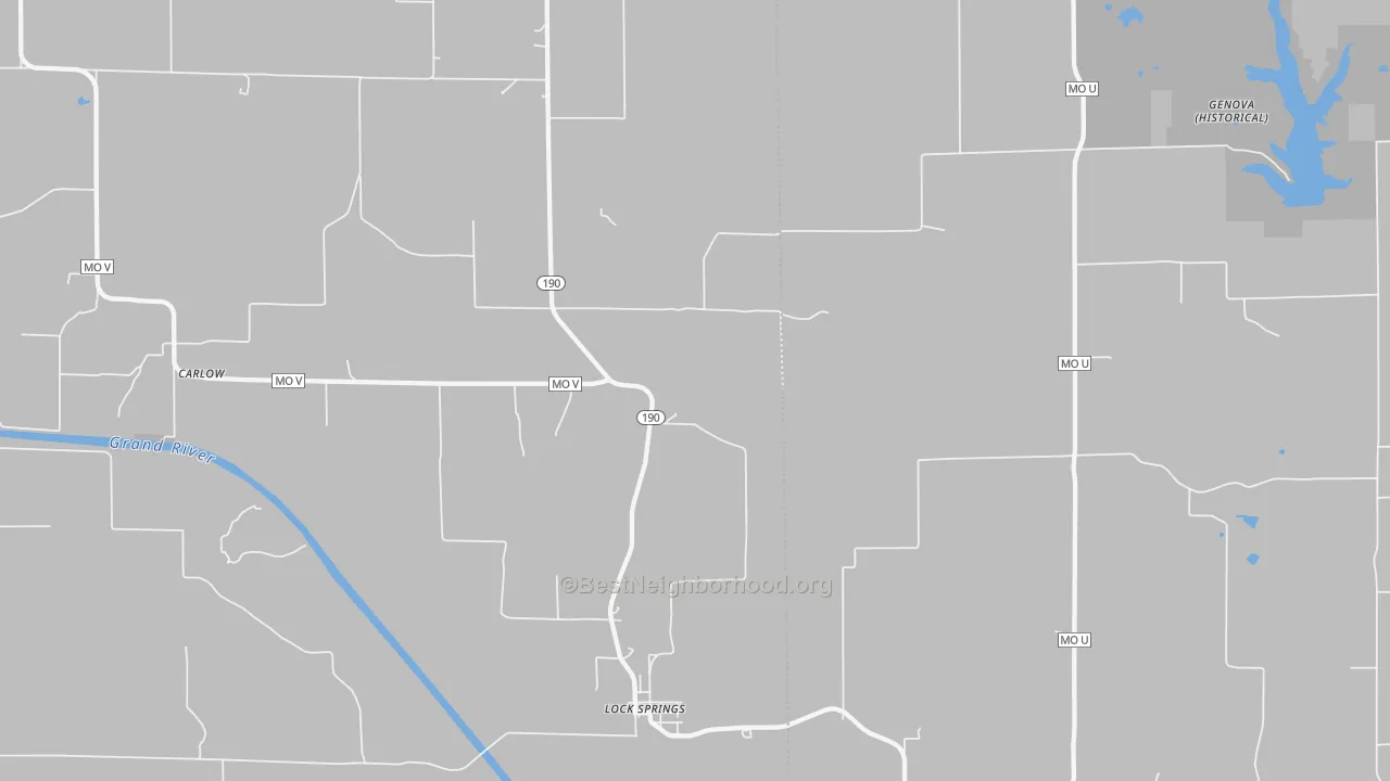 Bike Grade map of Lock Springs, MO