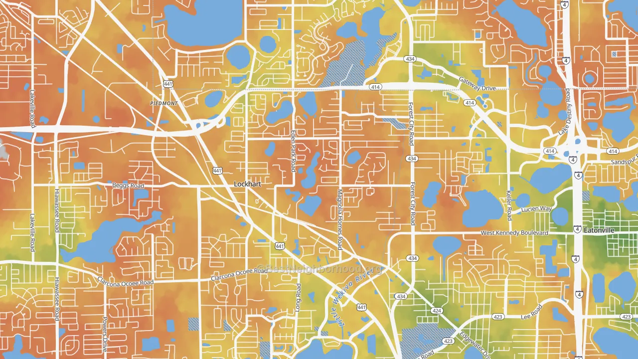 Bike Grade map of Lockhart, FL
