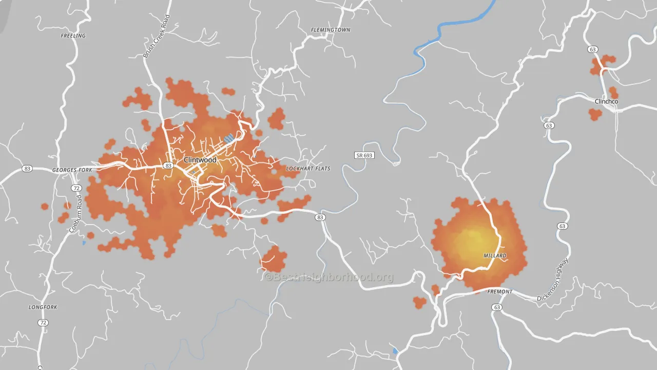 Bike Grade map of Lockhart Flats, VA