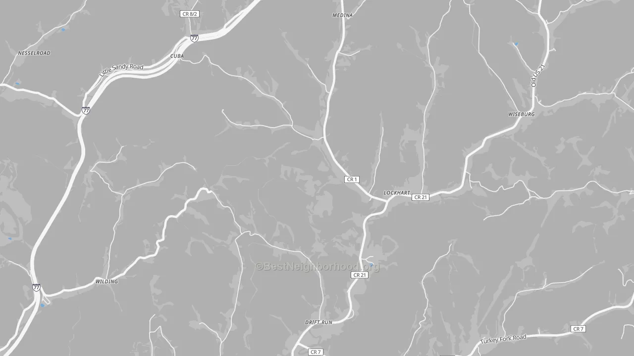 Bike Grade map of Lockhart, WV