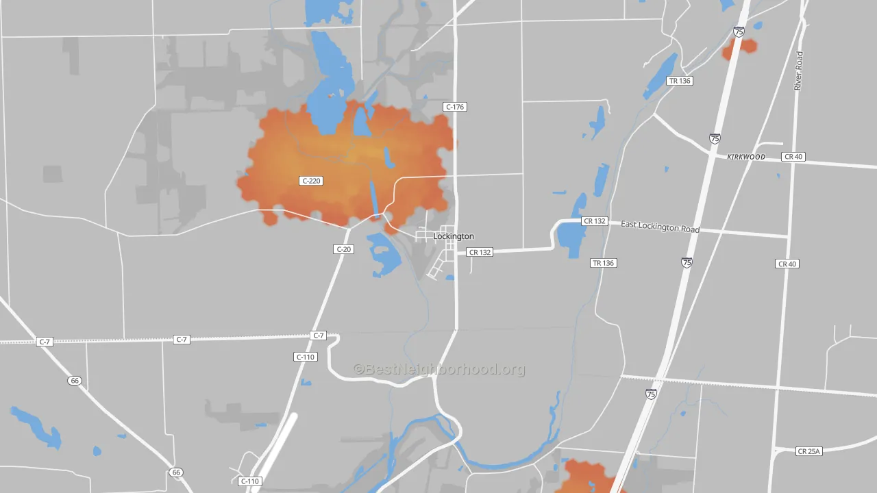 Bike Grade map of Lockington, OH