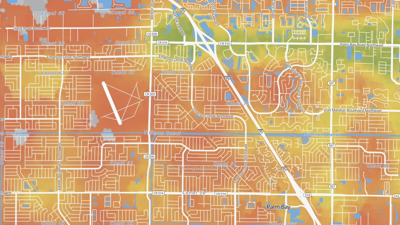 Bike Grade map of Lockmar Estates, Palm Bay, FL
