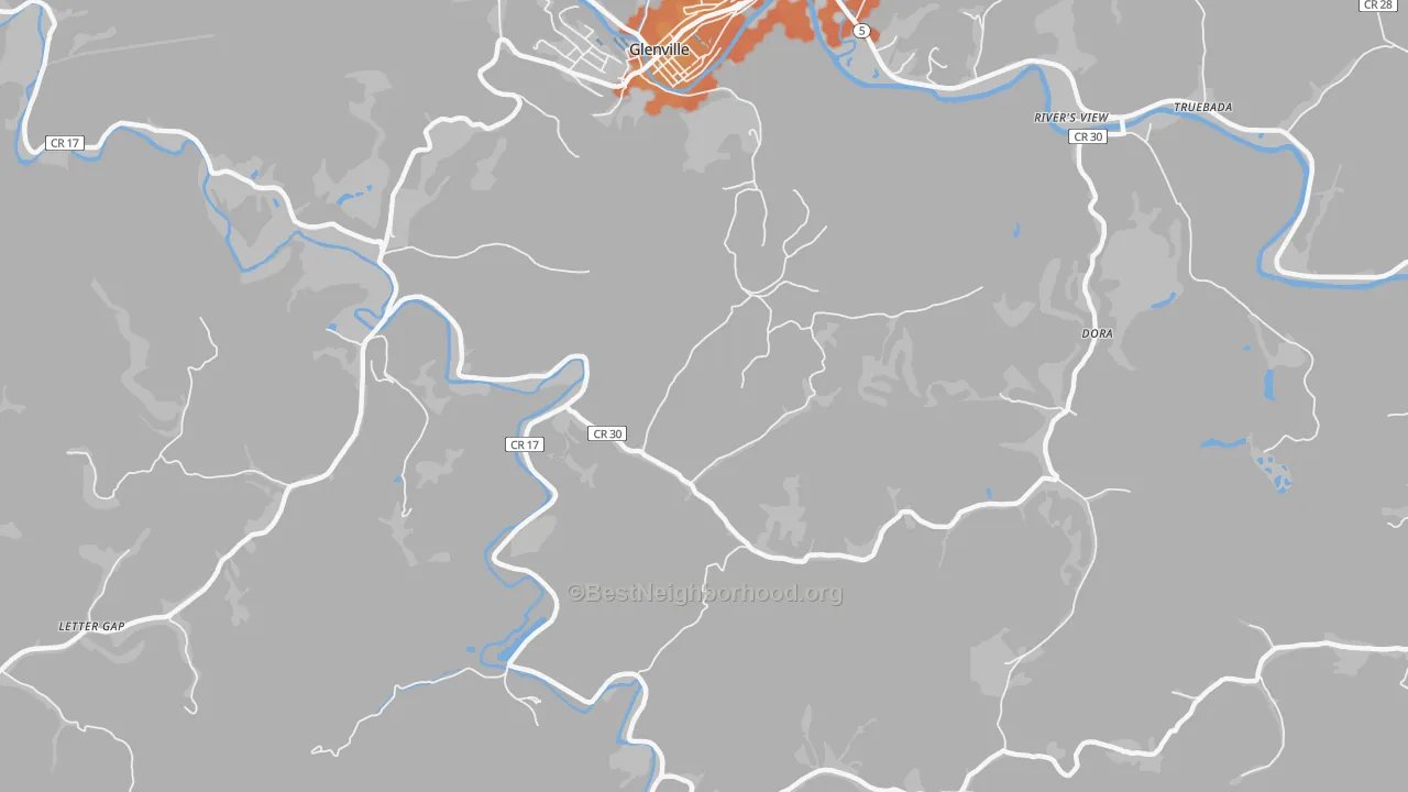 Bike Grade map of Lockney, WV