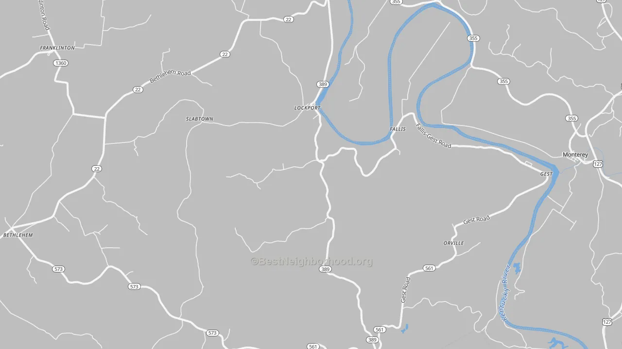 Bike Grade map of Lockport, KY