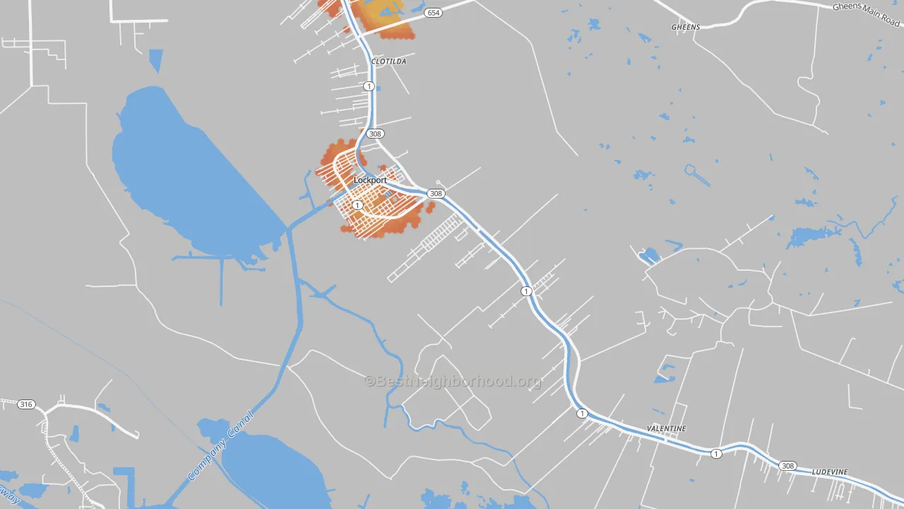 Bike Grade map of Lockport, LA