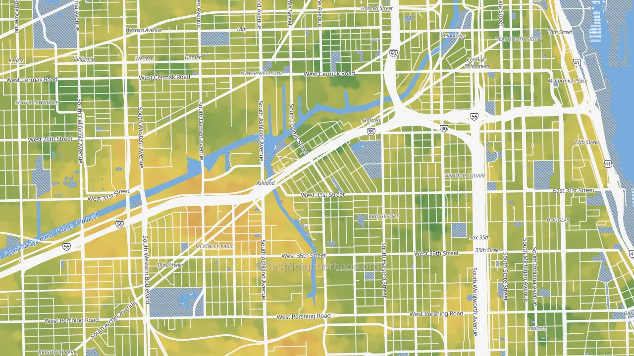 Bike Grade map of Locks, Chicago, IL
