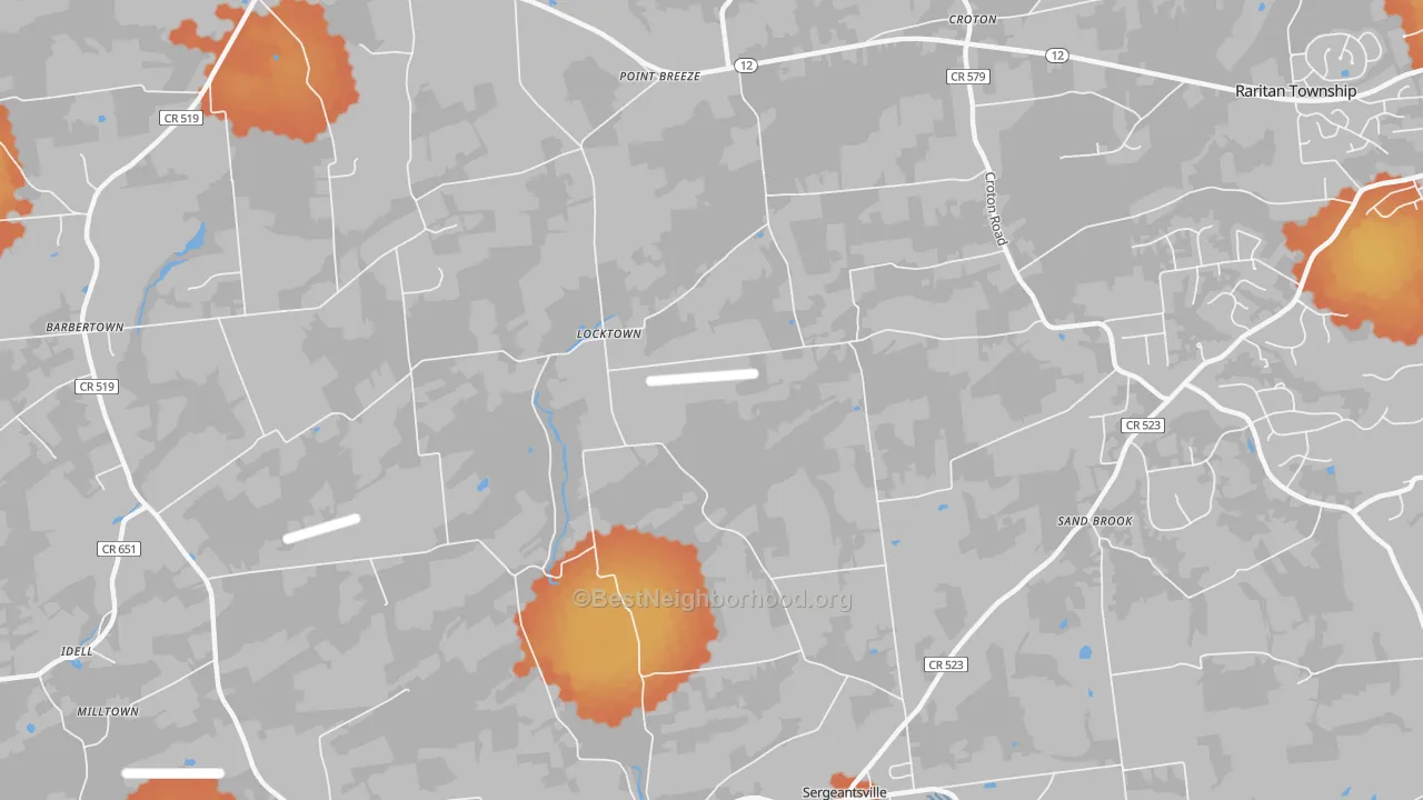 Bike Grade map of Locktown, NJ