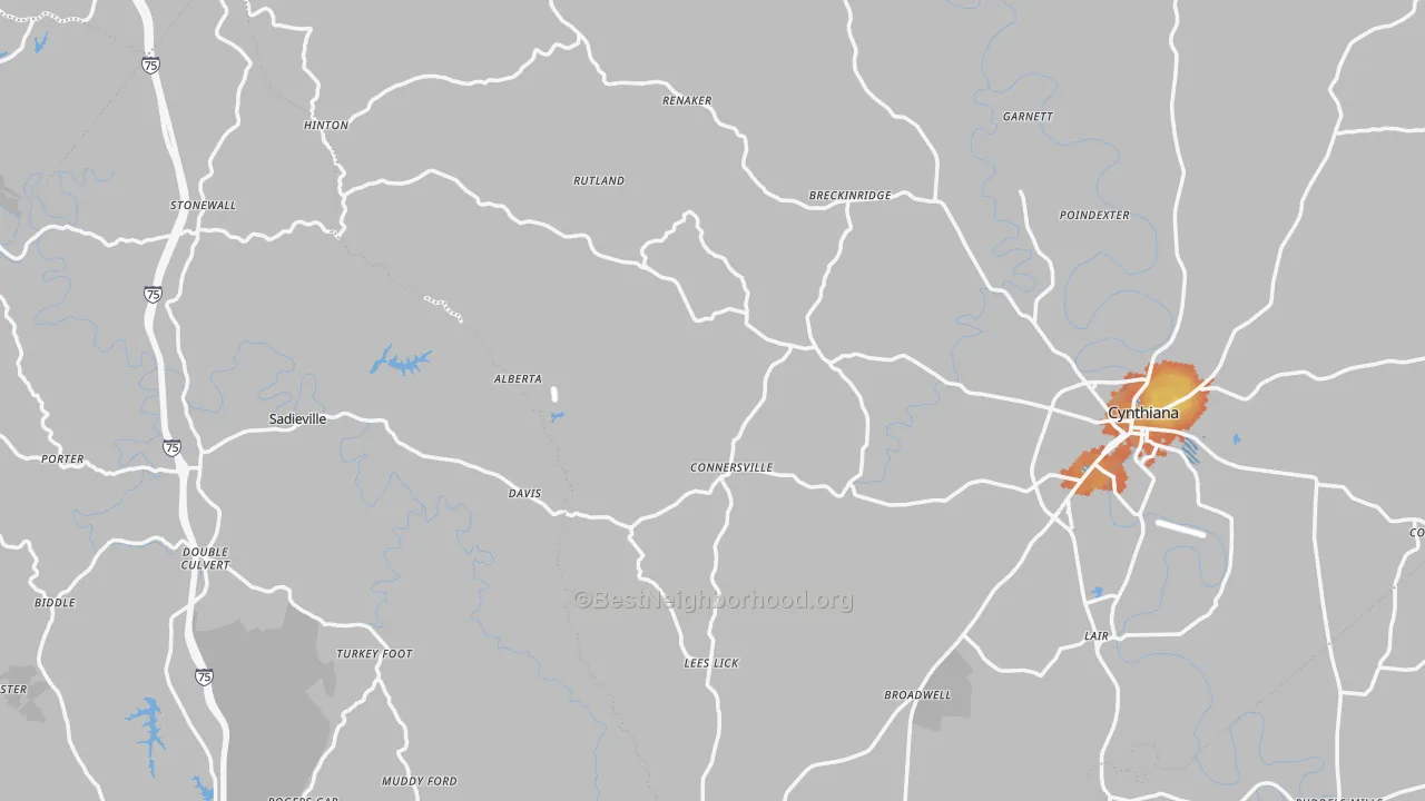 Bike Grade map of Locust Grove, KY