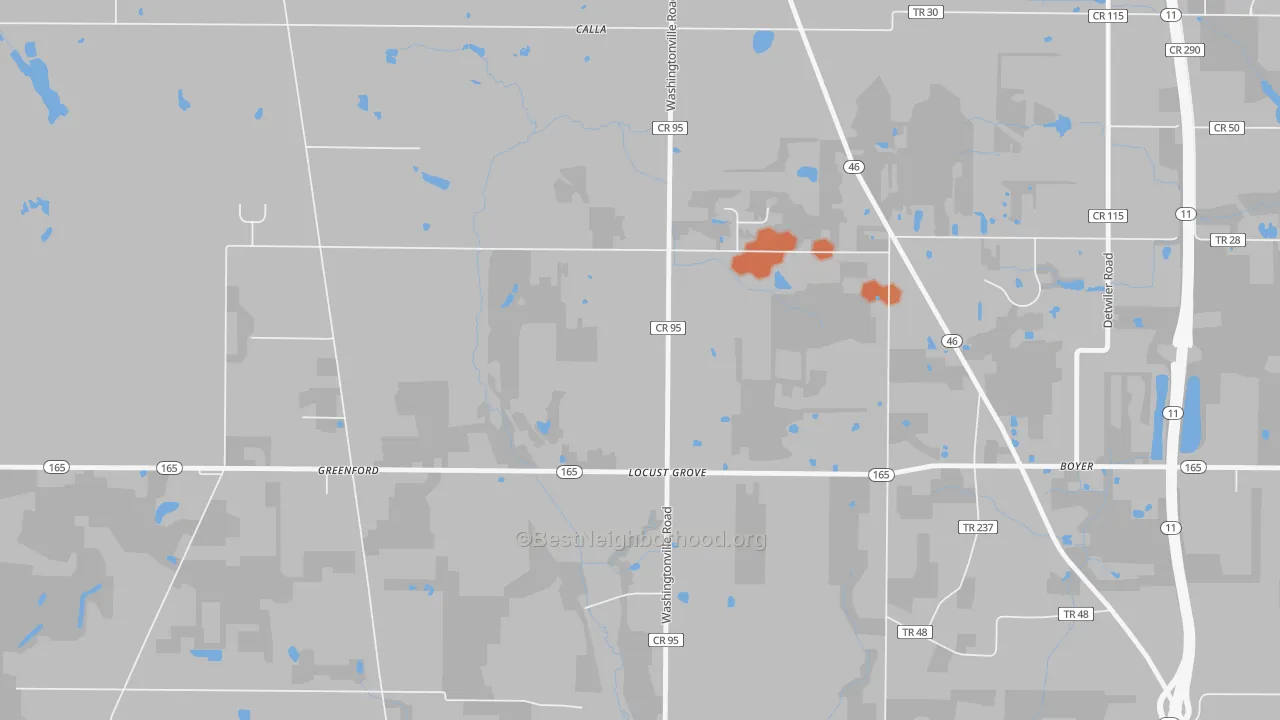 Bike Grade map of Locust Grove, OH