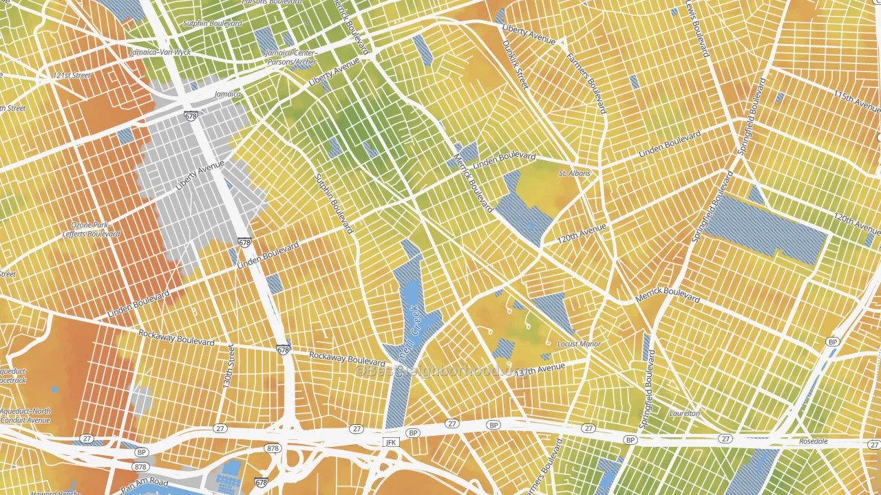 Bike Grade map of Locust Manor, Queens, NY