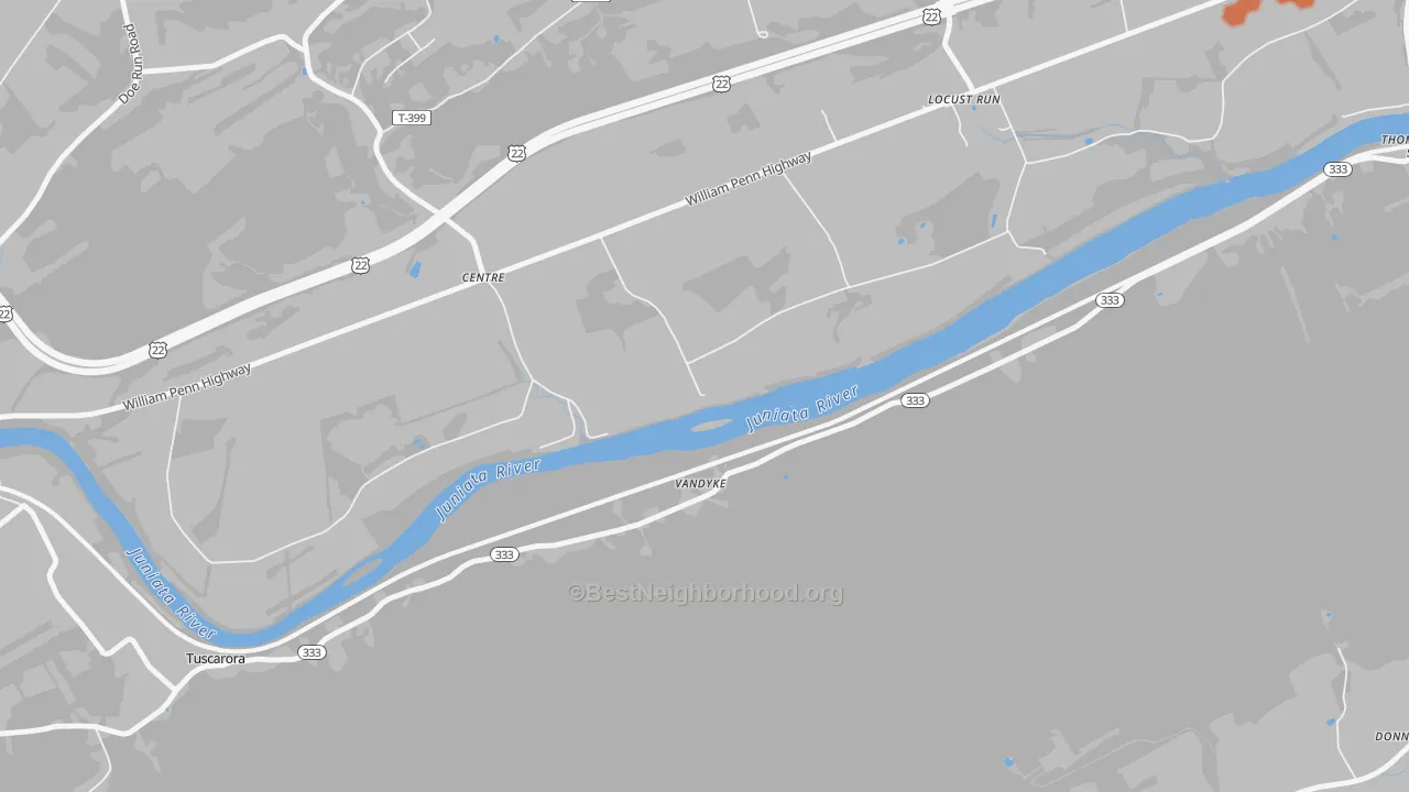 Bike Grade map of Locust Run, PA