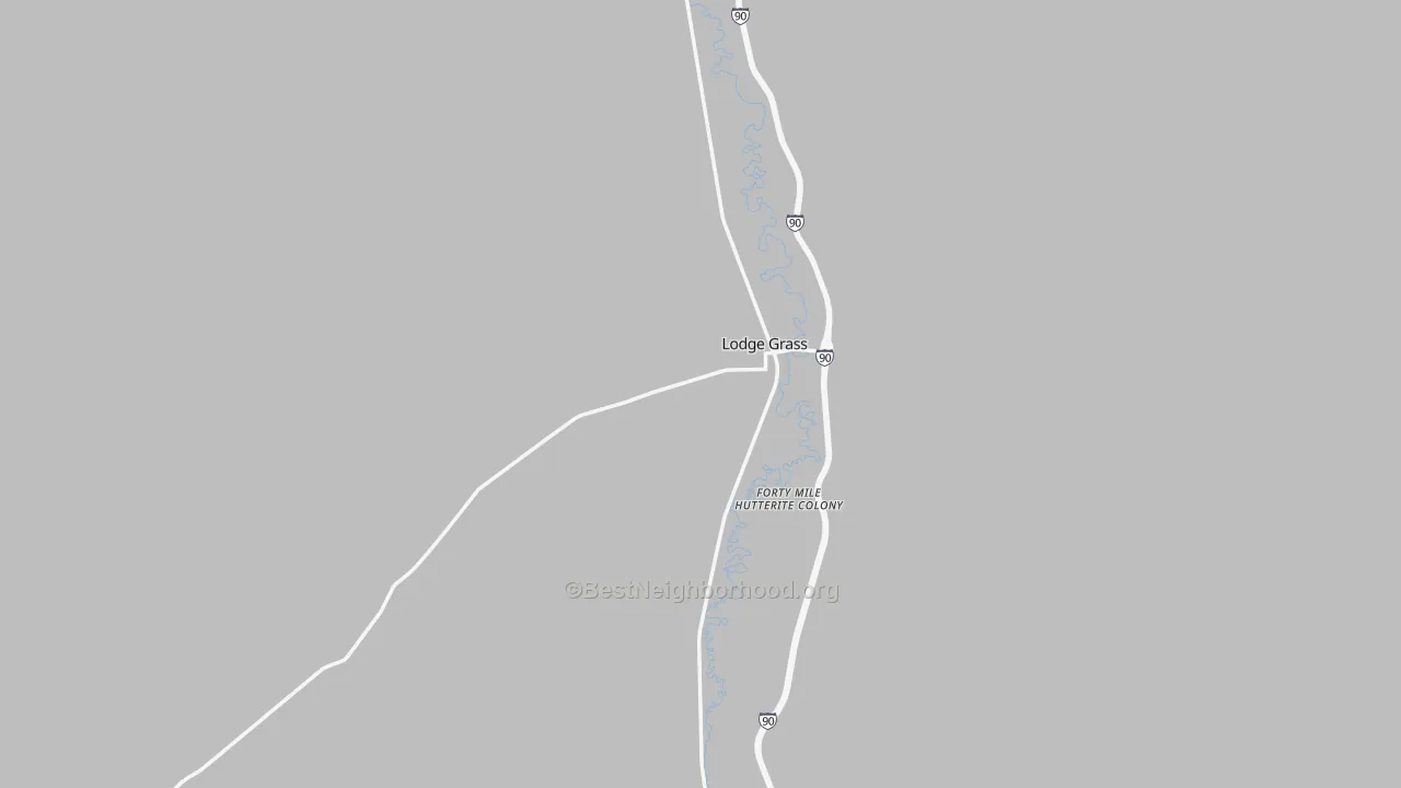 Bike Grade map of Lodge Grass, MT