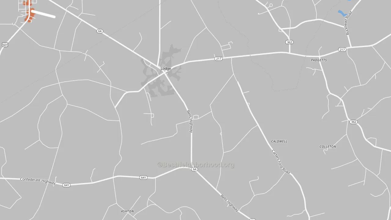 Bike Grade map of Lodge, SC