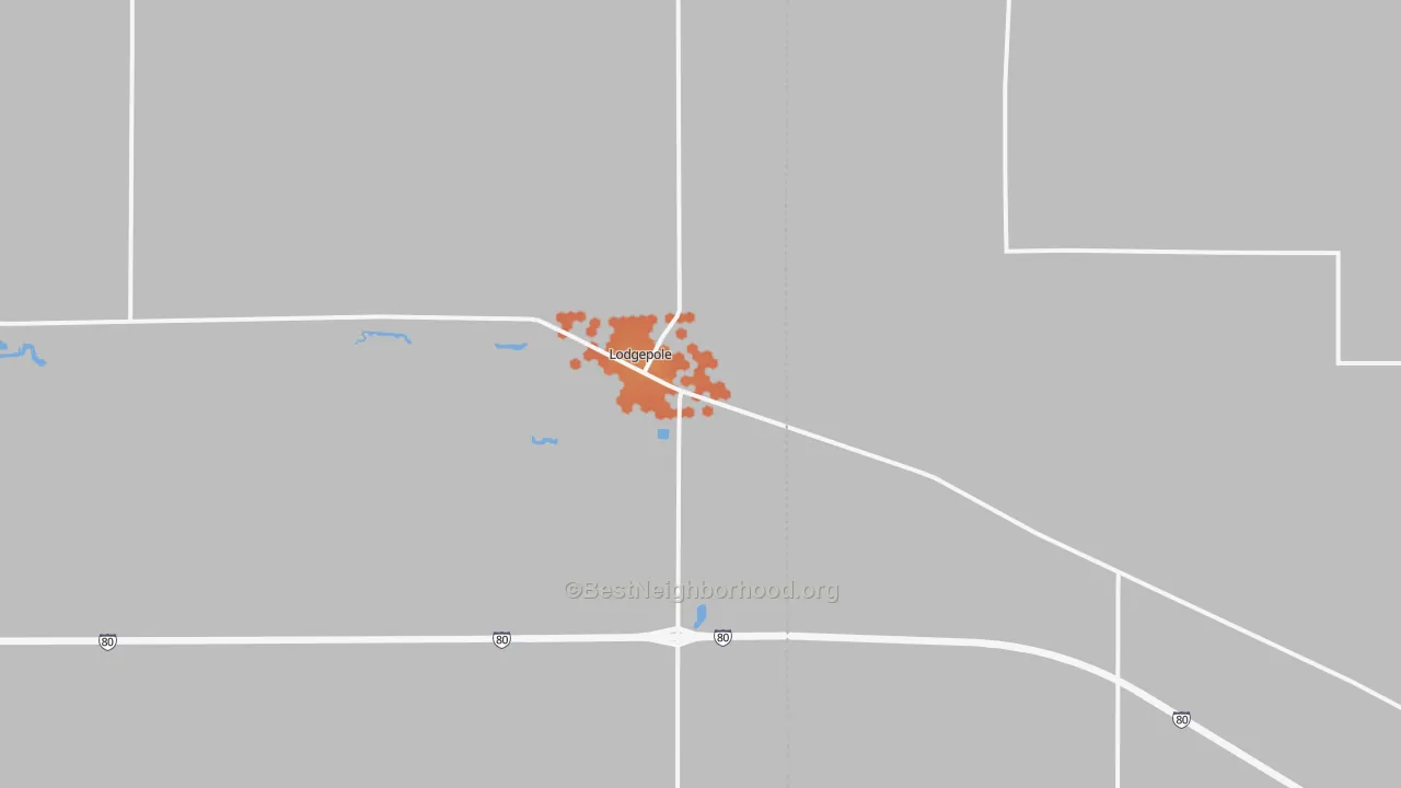 Bike Grade map of Lodgepole, NE
