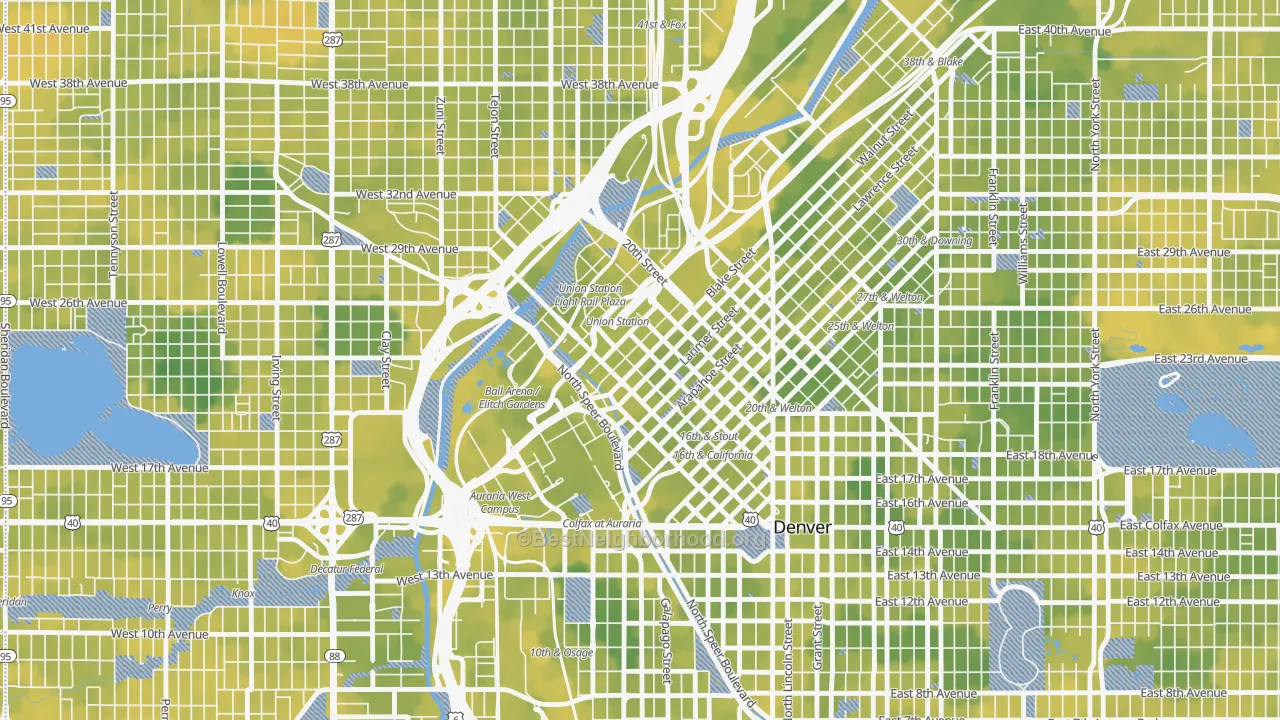 Bike Grade map of Lodo, Denver, CO