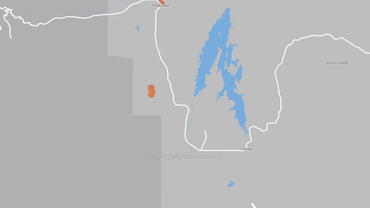 Bike Grade map of Lodoga, CA