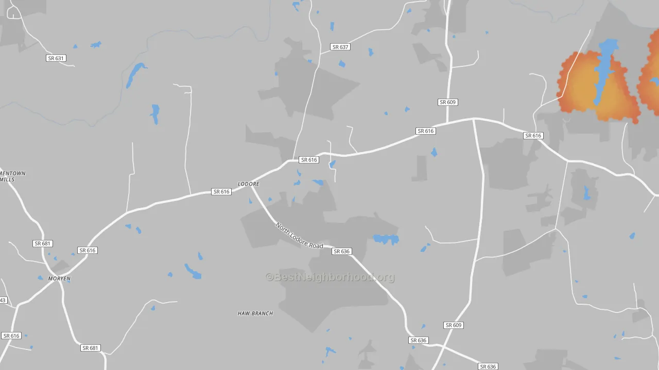 Bike Grade map of Lodore, VA
