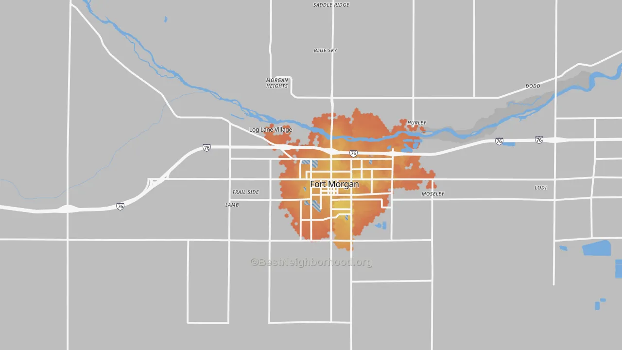 Bike Grade map of Log Lane Village, CO