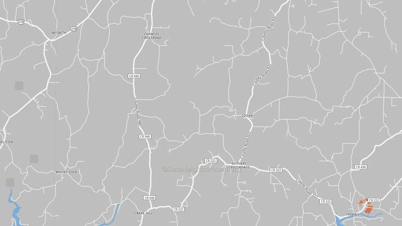 Bike Grade map of Logan, AL