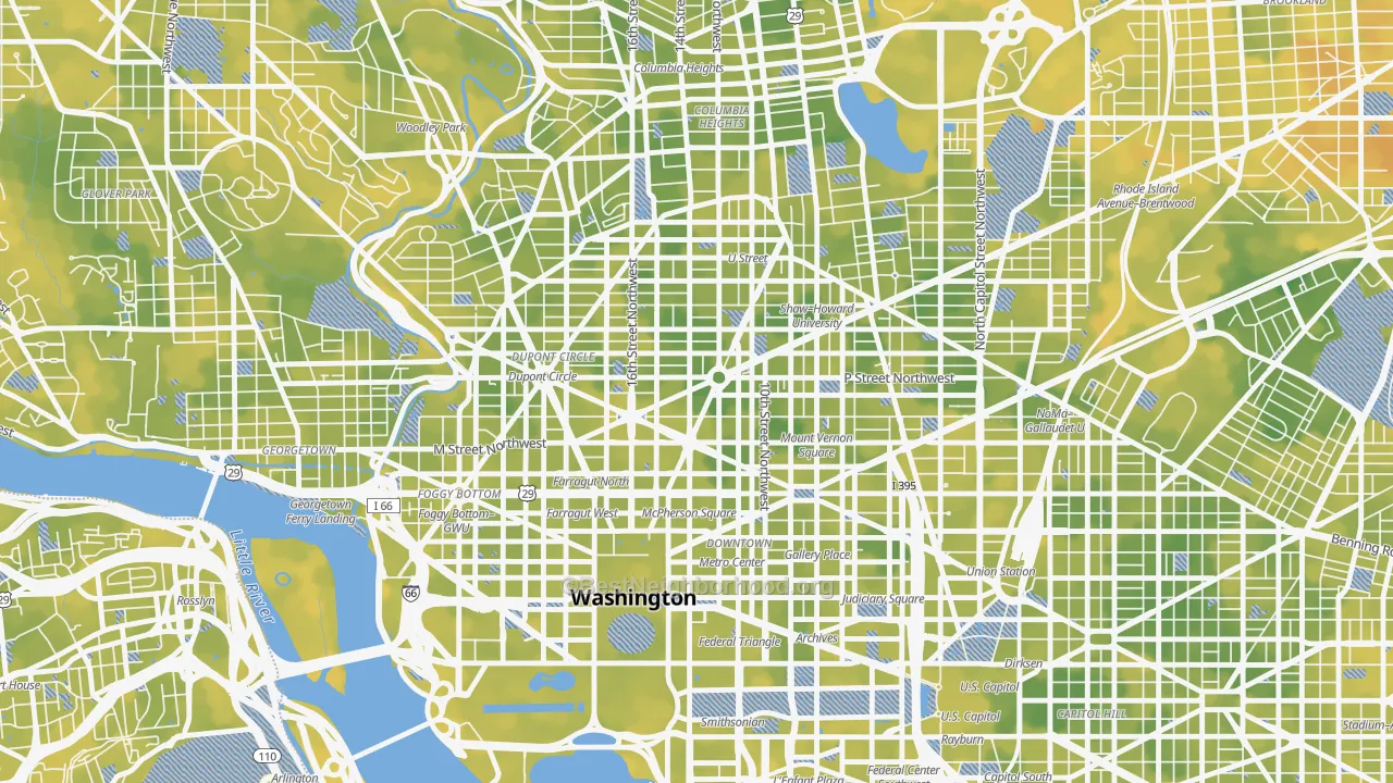 Bike Grade map of Logan Circle, Washington, DC