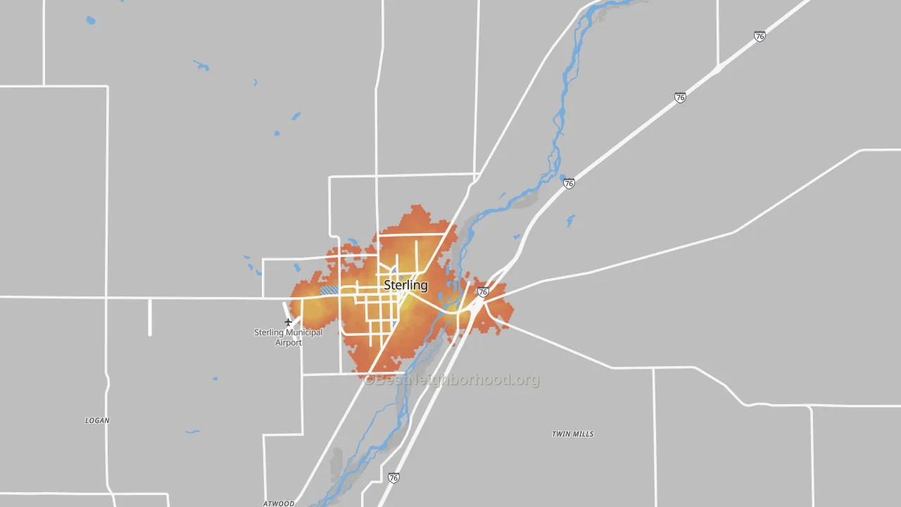Bike Grade map of Logan County, CO