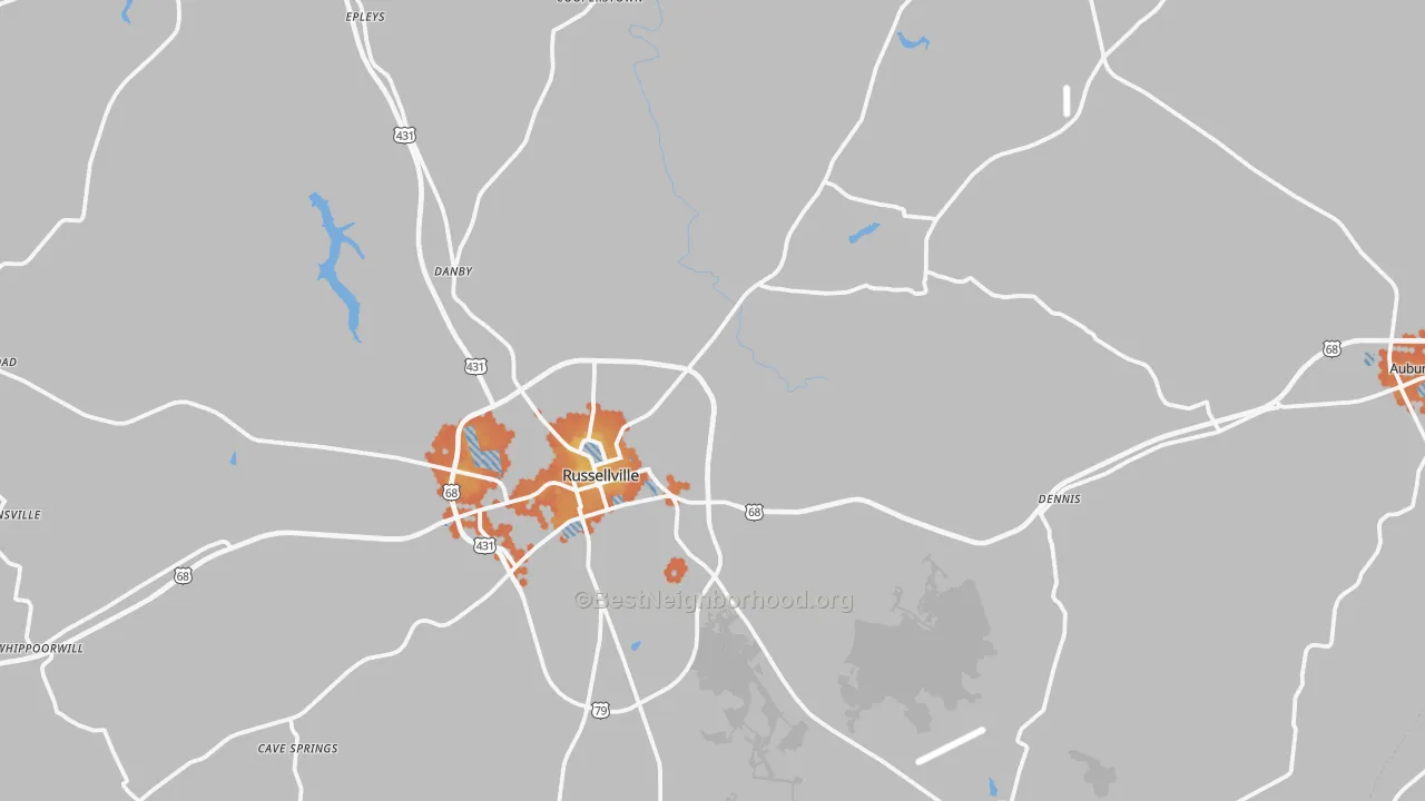 Bike Grade map of Logan County, KY