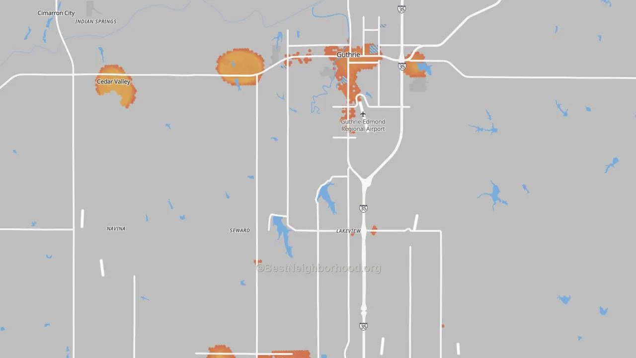 Bike Grade map of Logan County, OK
